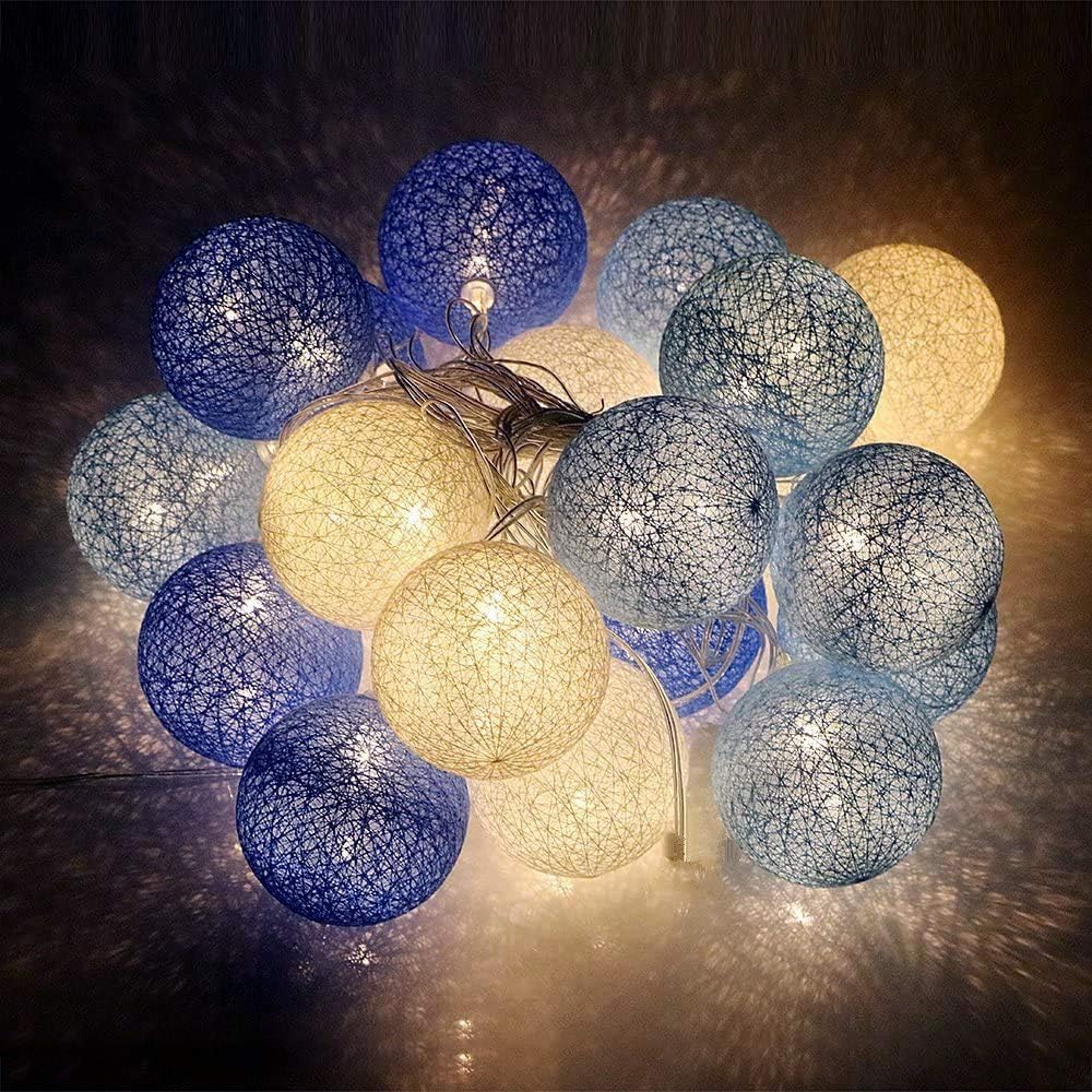 Lichterkette Mit 20 Leds Aus Baumwollkugeln, 3,3 M – Batteriebetriebene Lichterkette Für Schlafzimmer, Partys, Weihnachten, Geburtstage, Hochzeiten Und Romantische Babyzimmerdekoration