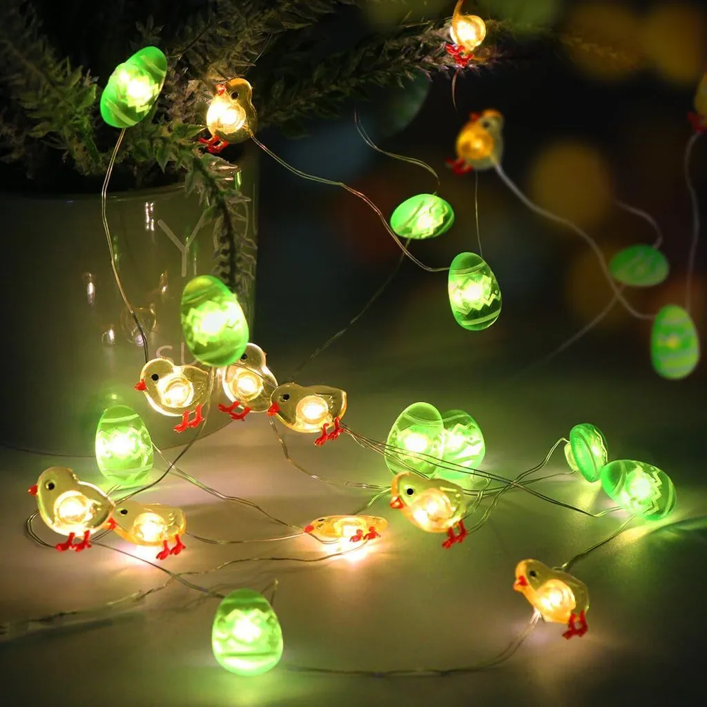220 Cm Lange Lichterkette Mit Hasenmotiv, Osterbeleuchtung, Led-lichterkette Für Ostern, Festliche Innendekoration, Lichterkette Für Ostern Zu Hause.