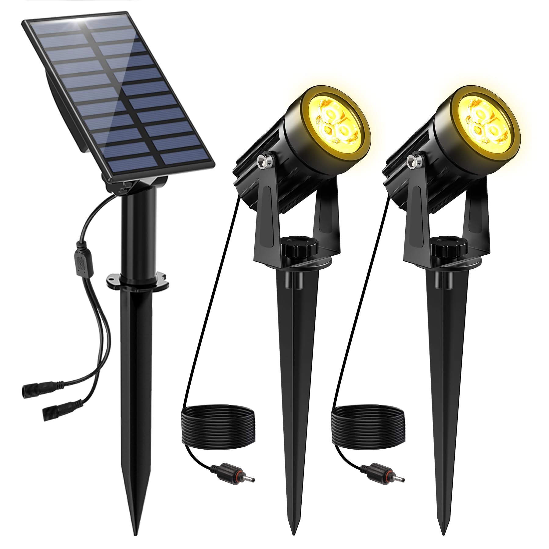 2-in-1 Solar-außenstrahler, 3000k Wasserdichter Ip65 Solar-led-fluter, Leistungsstarke Außenleuchte Mit 2 Modi, Gartenbeleuchtung