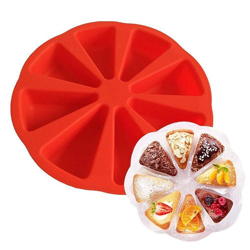 2-teilige Dreieckige Silikon-kuchenform, 8 Mulden, Dreieckige Kuchenform Für Gelee, Süßigkeiten, Kekse, Gebäck, Antihaftbeschichtet, Flexibel, Wiederverwendbar