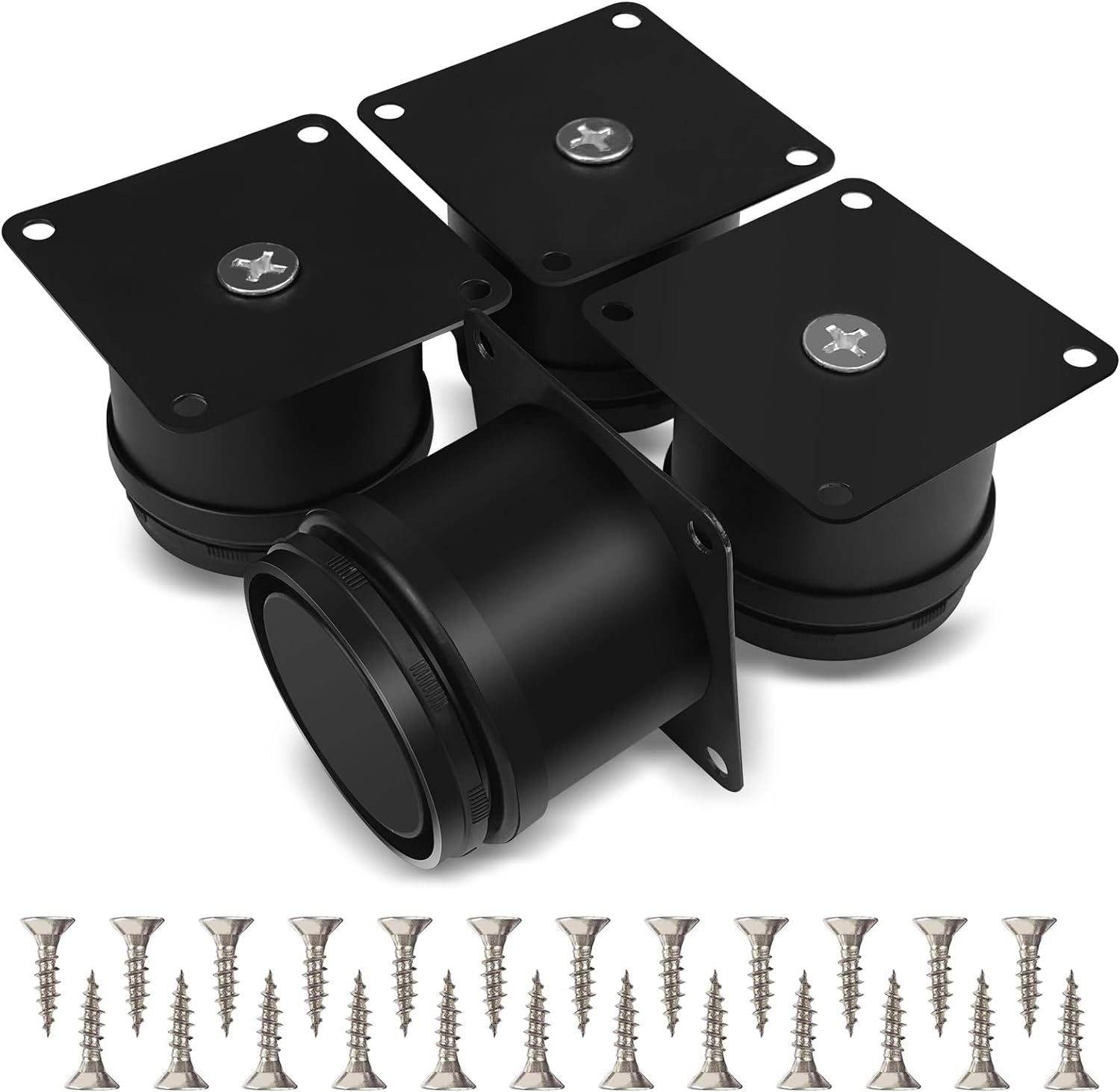 Set Mit 4 Verstellbaren Möbelfüßen 50 Mm, Tischgleiter Aus Edelstahl, Geeignet Für Bad-, Büro- Und Küchenmöbel, Höhenverstellbar Von 0-15 Mm