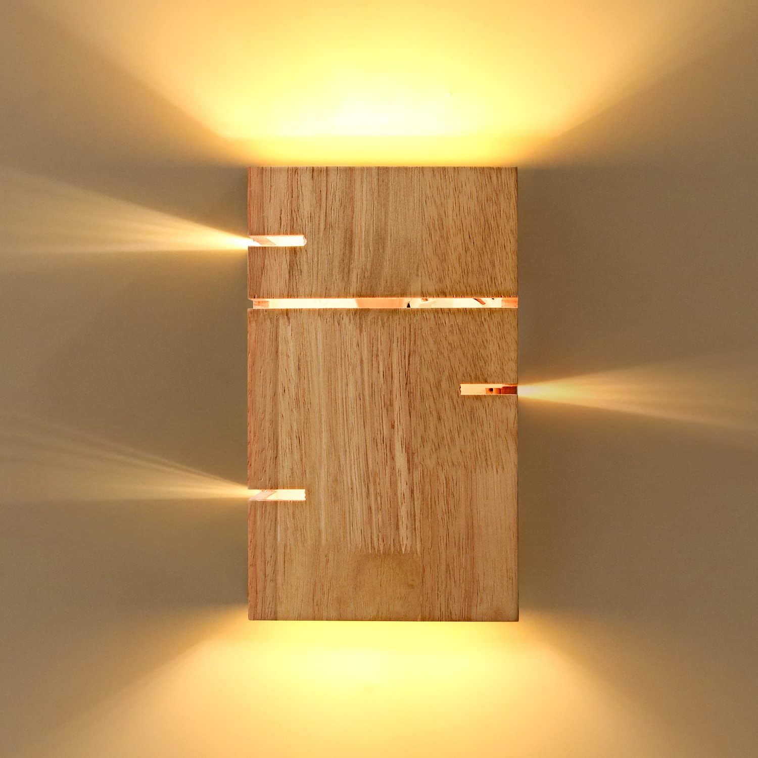 Wandleuchte Aus Massivholz, Vintage-e27-lampe Fürs Schlafzimmer, Retro-led-beleuchtung In Warmweiß (3000k), Wandstrahler Neben Dem Bett Für Wohnzimmer, Café Oder Flur (leuchtmittel Inklusive)