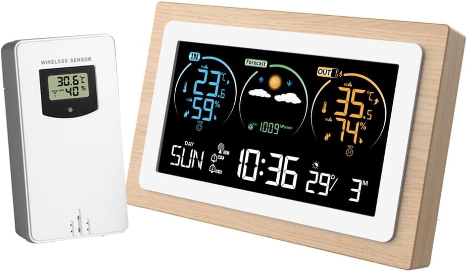 Drahtlose Wetterstation Für Drinnen Und Draußen, Digitales Thermometer/hygrometer Mit Außensensor, Lcd-display, Für Zuhause, Zuverlässige Genauigkeit