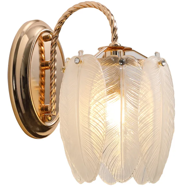 Wandleuchten In Federform Aus Glas, Verstellbare Nachttischlampen Fürs Schlafzimmer, Dekorative Wohnzimmerstrahler, Elegante Wandbeleuchtung, 2er-pack