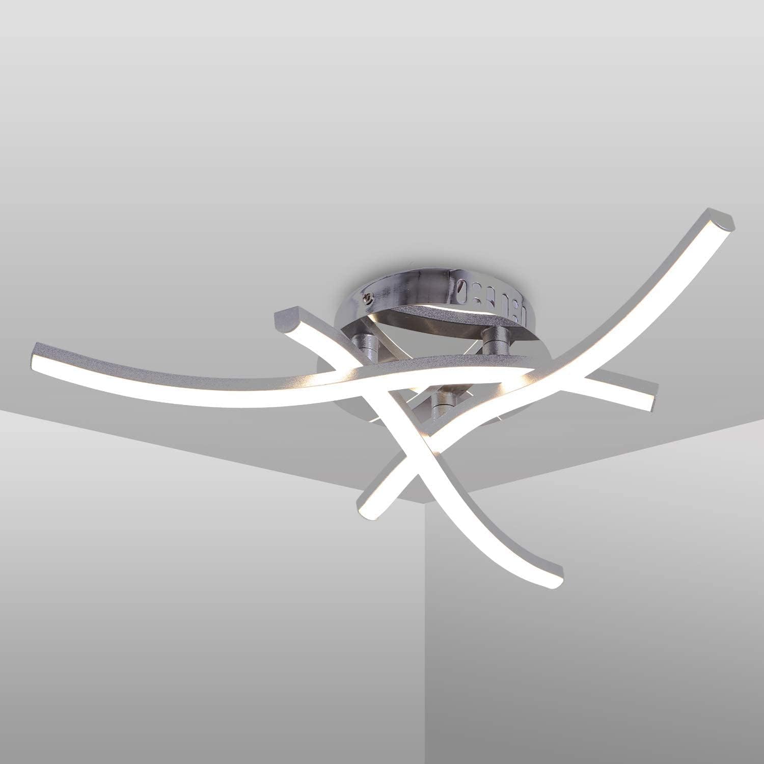 Moderne Pendelleuchte Im Wellendesign, Integrierte 18-w-led (1600 Lm), Neutralweißes Licht (4000 K), Dekorativer Kronleuchter Für Wohnzimmer, Schlafzimmer, Restaurant, 220 V