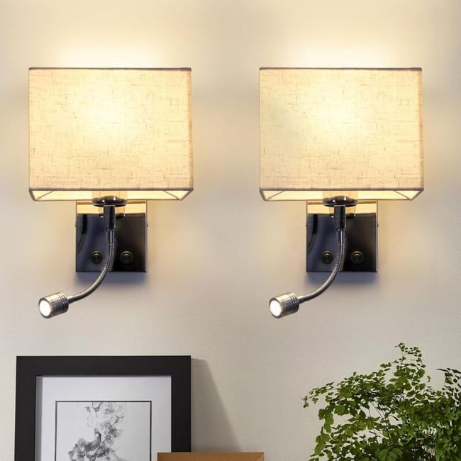 2er Wandleuchte Fürs Bett, E27 2w Flexible Led-leseleuchte, Designer-innenstrahler, Nachttischbeleuchtung (leuchtmittel Nicht Enthalten)