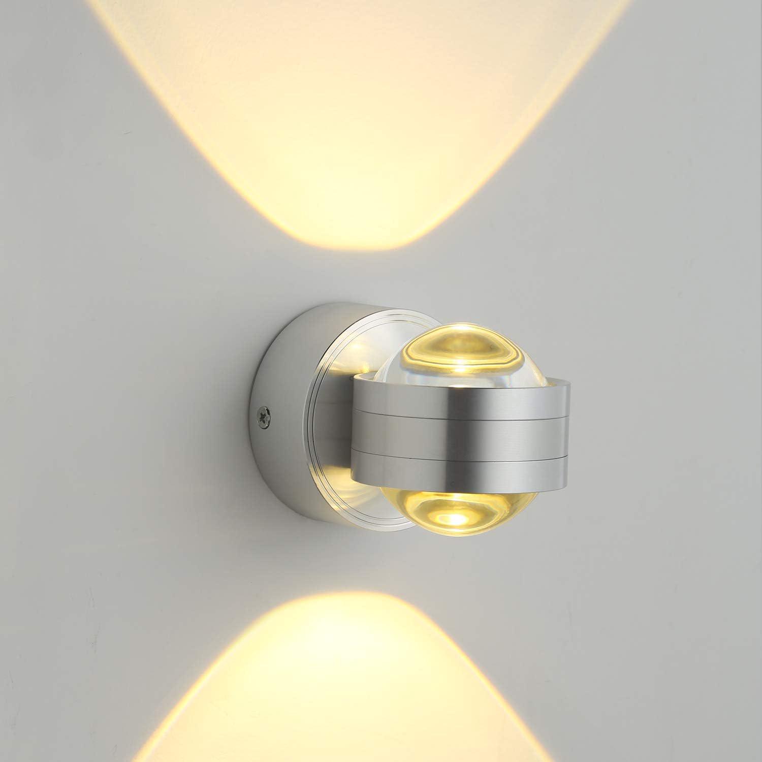 6-w-led-wandleuchte, Warmweißes Halbkugel-licht, Gartenbeleuchtung, Außenwandleuchte, Energieklasse A+, 1 Stück