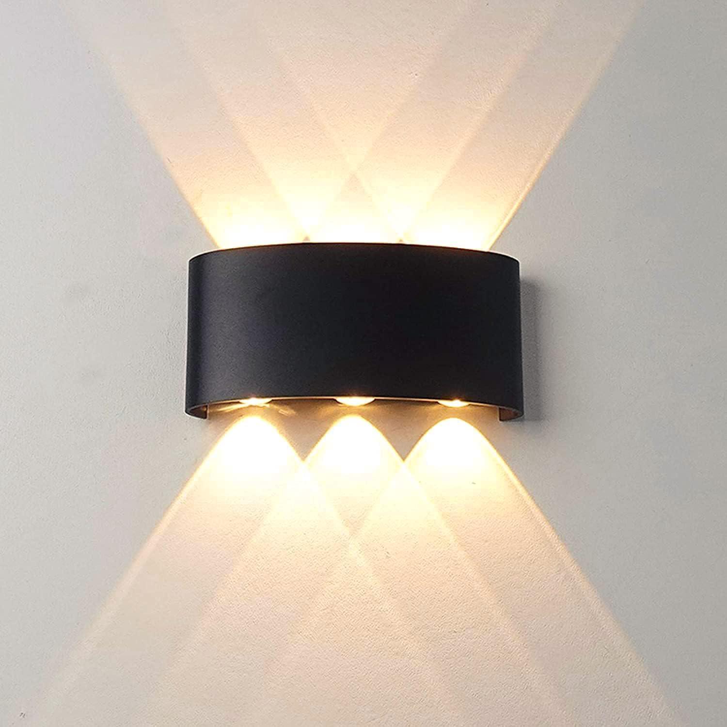 Moderne 6-w-led-wandleuchte, Wasserdicht (ip65) Für Den Außenbereich, Aus Aluminium, Verstellbarer Strahler Nach Oben/unten, Warmweißes Licht Für Wohnzimmer, Flur Und Terrasse