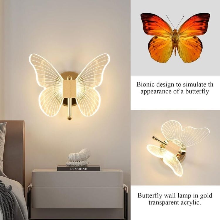 10-w-led-wandleuchte Im Schmetterlingsdesign, Kreative Innenbeleuchtung, Einstellbare Farbtemperatur (warm/kalt/neutral) 3000 K–6500 K, Dekorative Wandleuchte Für Wohn-/schlafzimmer, 1 Stück