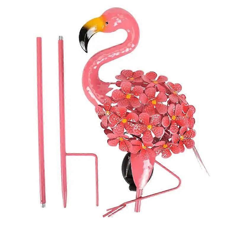 Solar-gartenleuchten, Flamingo-rosa Metallstab, Wetterfest Und Wasserdicht, 2er-set, Led-gartenbeleuchtung