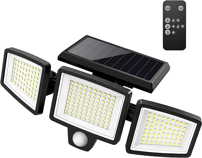Intelligente Gartenleuchte Mit 210 Leds, Bewegungsmelder, Großem Schwenkwinkel, Wasserdichtem Außenfluter, Robuster Und Langlebiger Straßenbeleuchtung, Bewegungsmelder, 210 Leds