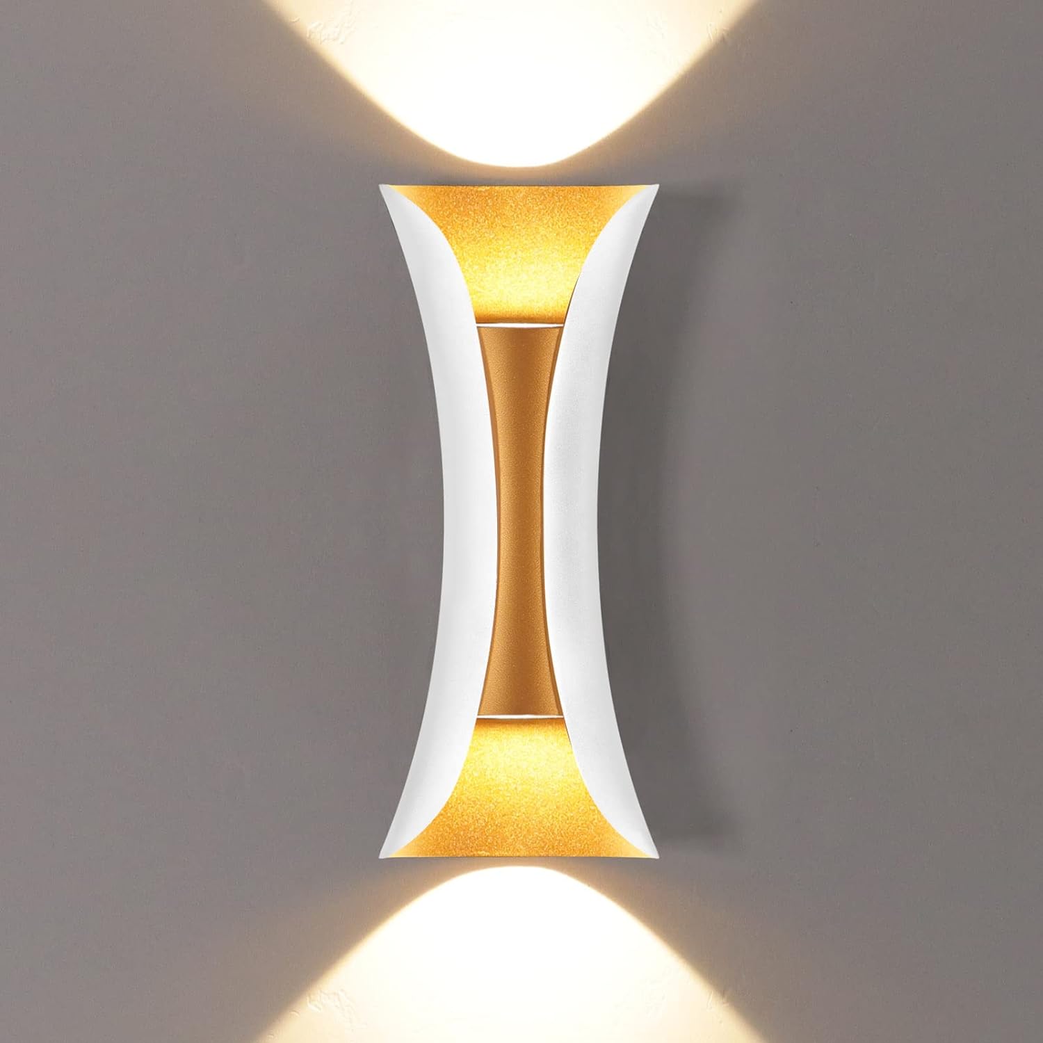 Groofoo 20w Moderne, Kreative Led-wandleuchte, Ip65 Wasserdichte Aluminium-wandleuchte, Weiß-goldenes Licht, Für Den Innen- Und Außenbereich