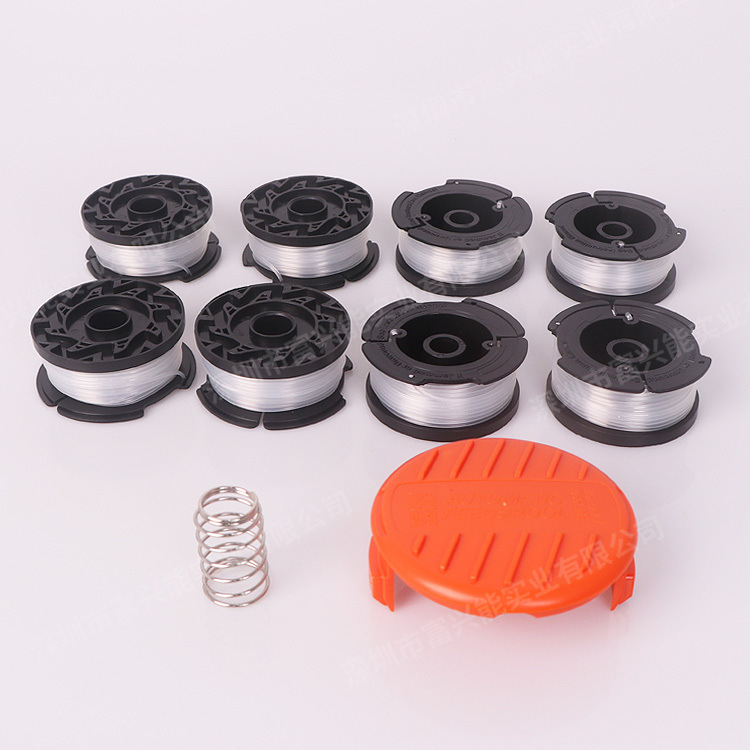 Packung Mit 8 Spulen Schwarzer Nylon-trimmerschnur, 1,65 Mm Durchmesser, Runder Kern, Für Freischneider, Automatischer Fadenvorschubkopf, Kompatibel Mit Rasentrimmern.