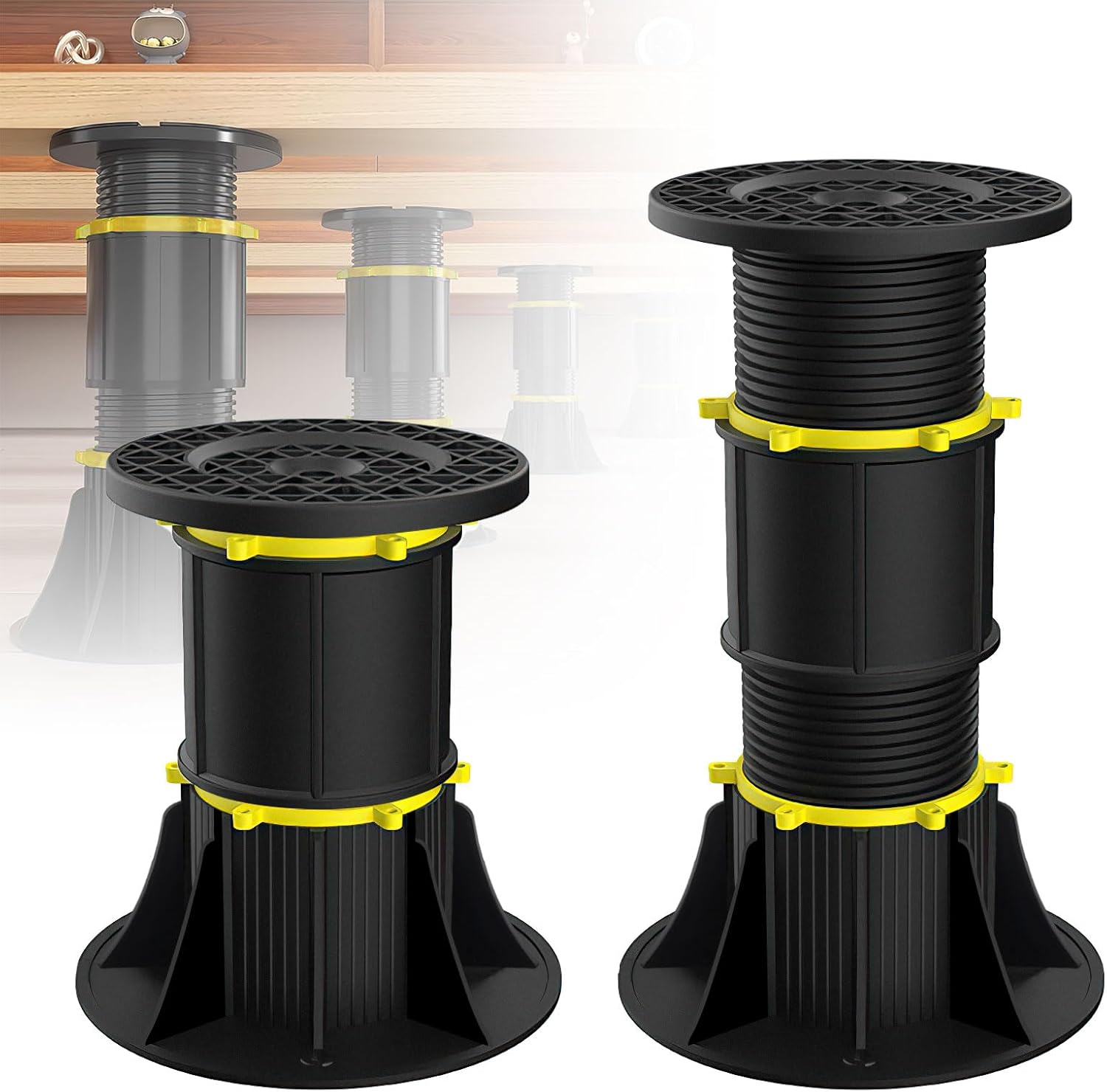 Set Mit 1 Universellem, Verstellbarem Terrassenausgleichskeil Für Balken Und Platten Dy-a07 (230-325 Mm)