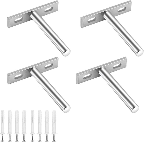 Unsichtbare Wandhalterung Für Wandregale, Robuste 4-teilige Halterung, Verdeckte Stahlbefestigung, 10 Cm (4 Zoll), Inklusive Befestigungsschrauben, Ideal Für Offene Regalböden