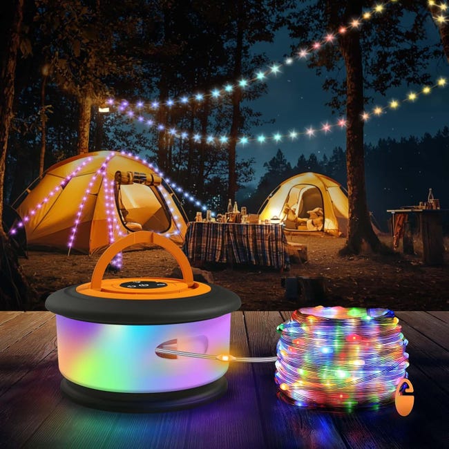 Verbesserte 3-in-1 Rgb-lichterkette Für Den Außenbereich, 30 Sekunden Aufziehzeit, 10 Meter Lang, Wiederaufladbar, Mehrfarbige Leds, Mit Fernbedienung, Wasserdicht, Für Garten Und Terrasse