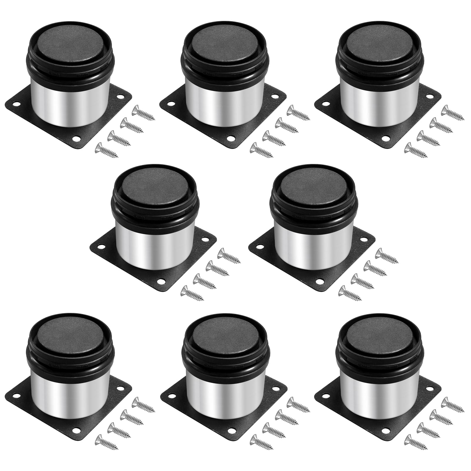 Verstellbare Sofabeine 5 Cm, 8er-set, Verstellbare Gleiter Aus Edelstahl, Höhe 0-15 Mm, Runde Möbelfüße, Tischkappen