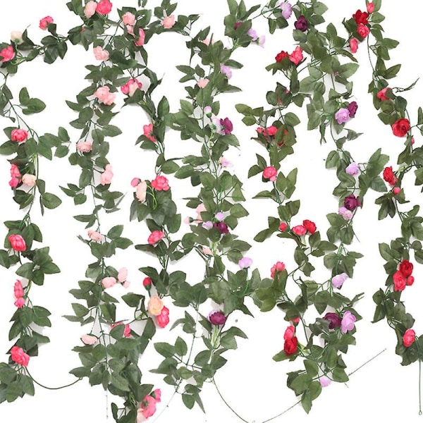 Girlande Aus 10 Künstlichen Rosen, 251 Cm Lang, Hängender Blühender Efeu, Künstliche Blumenranke, Wanddekoration Für Drinnen Und Draußen