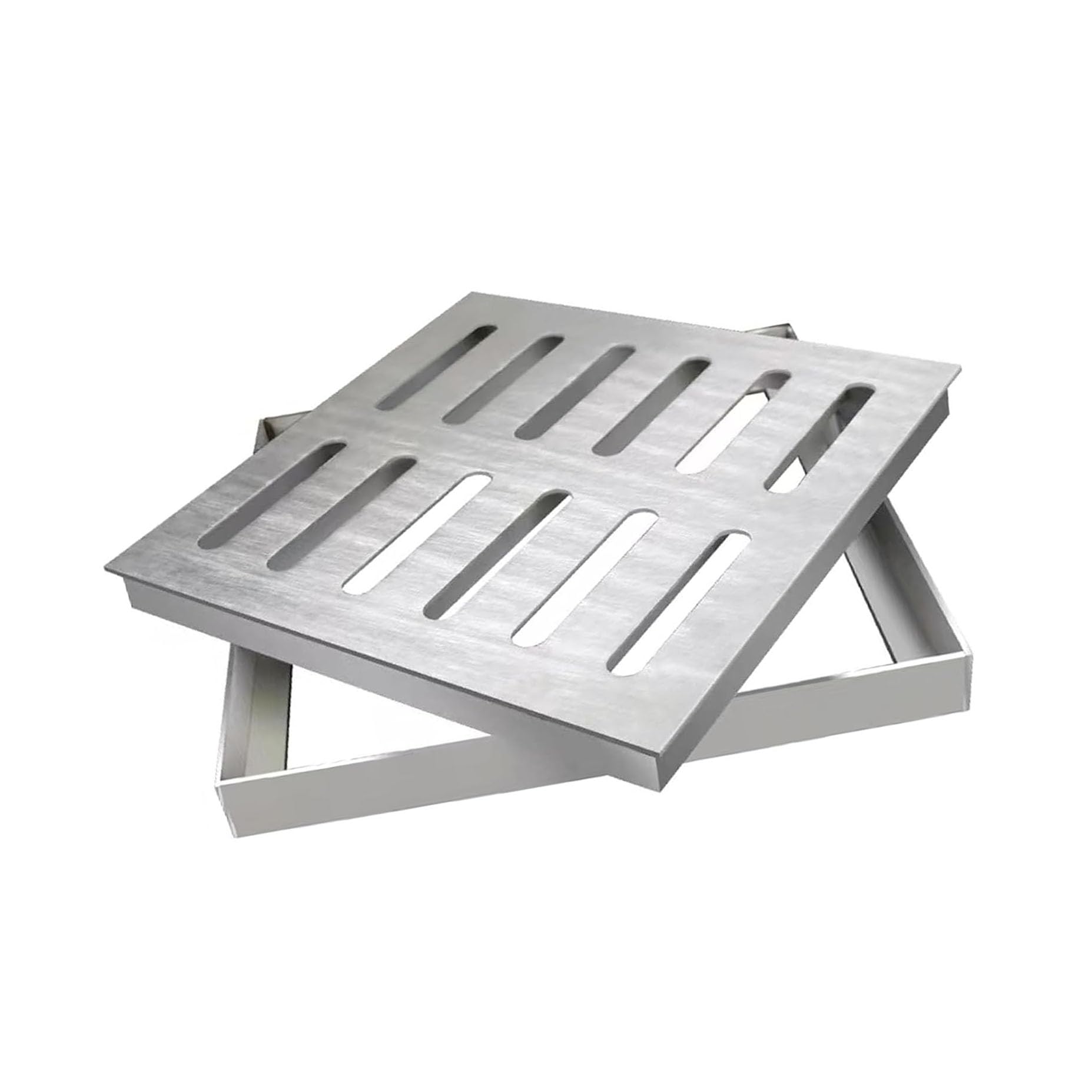 Regenwasserablaufgitter Aus Edelstahl 304, Abdeckung Mit Rahmen, Quadratisches Außenablaufgitter, 150 X 150 X 20 Mm, 2 Mm Dick