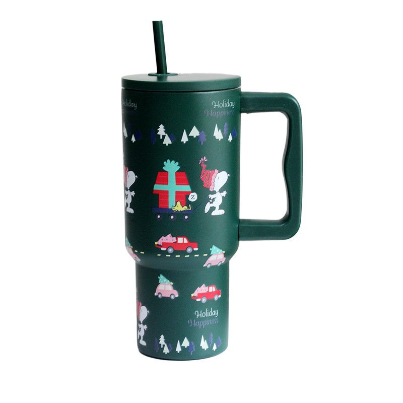 Isolierter Edelstahlbecher Mit Deckel Und Strohhalm Für Wasser, Eistee, Kaffee, Smoothies, Rose Quartz 2.0, 887 Ml / 1184 Ml