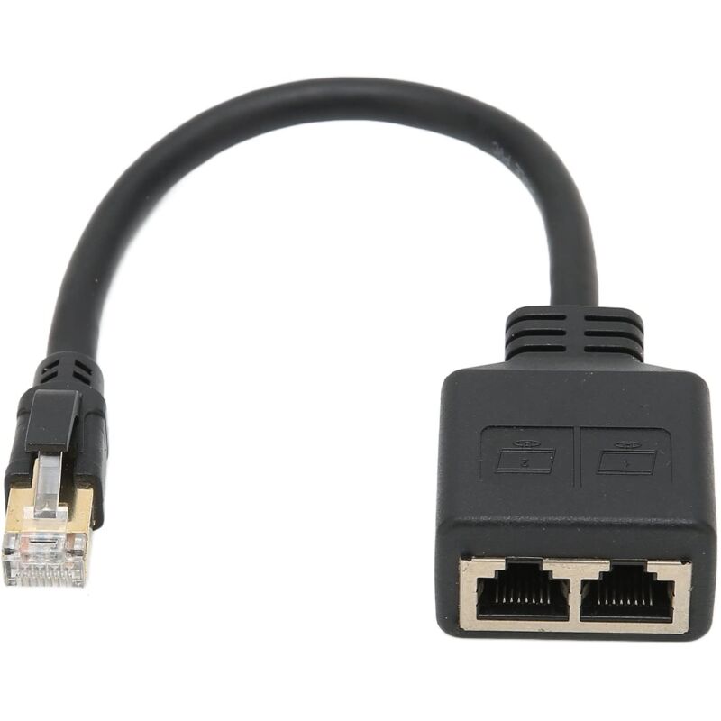 Rj45-ethernet-splitter 1 Auf 2, Cat8-lan-anschlussadapter, 2-port-netzwerkkabel-splitter, Doppelbuchse