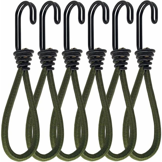 6 Elastische Gummiseile Mit Haken, Haken-gummiseile Für Planen, Bannerbefestigungen, Wiederverwendbare Spannreifen