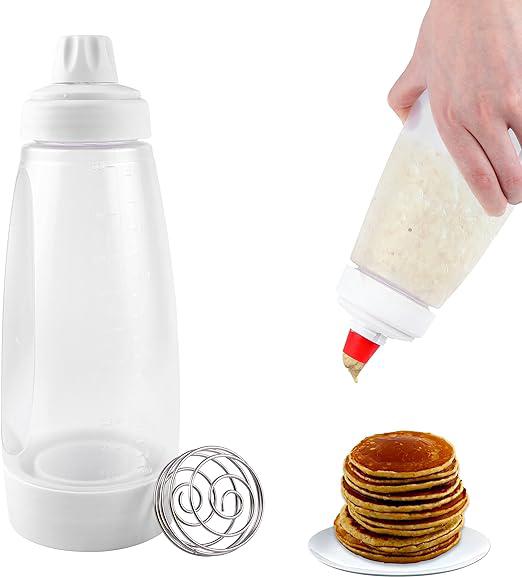 Teigspender Für Pfannkuchen Mit Rührkugel, Quetschflasche Für Crêpes Und Waffeln, Backwerkzeug, 1er-set