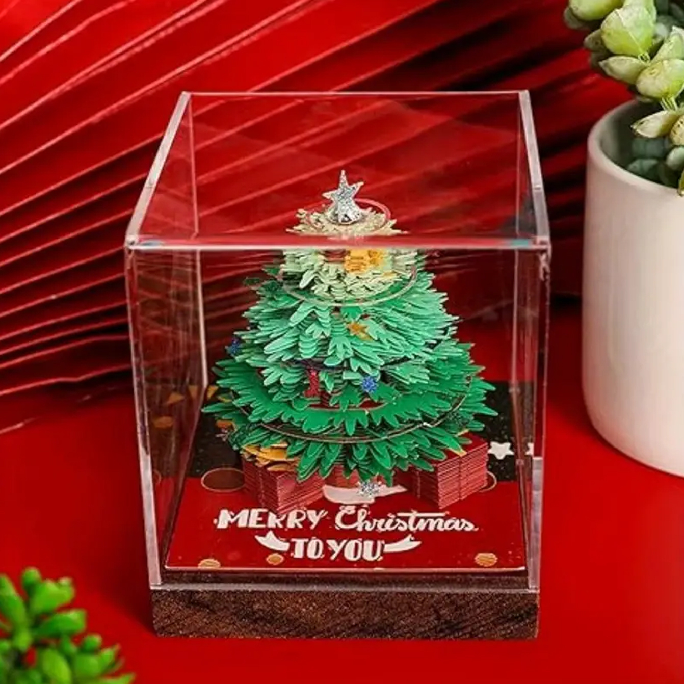 3d-weihnachtsbaum-adventskalender 2026 – Büro- Und Wohndekoration, Kalender Aus Geprägtem Papier, Elegantes 3d-weihnachtsgeschenk, Bürobedarf