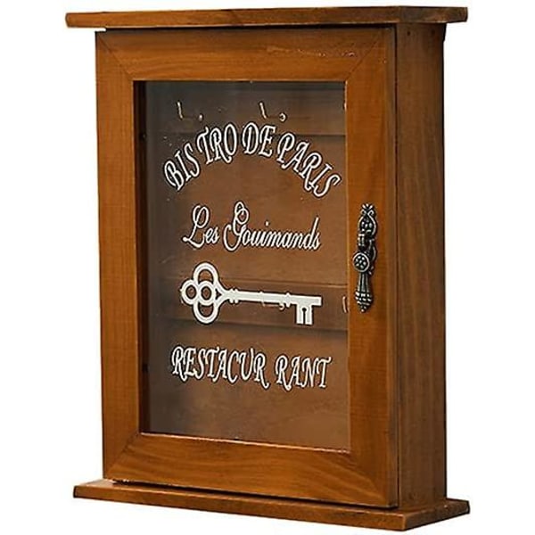 Schlüsseltresor Aus Massivholz, Retro-wandbox Mit Magnettür, Nachhaltige Und Umweltfreundliche Aufbewahrung Mit 6 Haken, Kreativer Wandorganizer Für Zuhause.