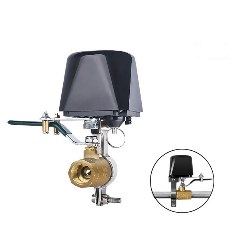 Intelligenter Wlan-wasserhahn, Kompatibel Mit Alexa/google Home, Motorisiertes Ventil Zur Wasser-/gasregulierung, Fernbedienung, 1/2-vierteldrehgriff, Durchflussautomatik.