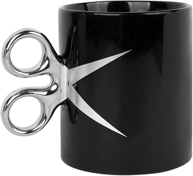 Weißer Keramik-kaffeebecher, Großes Fassungsvermögen, Scherengriff, Geschenk Für Friseure Und Barbiere, Origineller Teebecher Für Friseure, Künstlerischer Becher Für Haarstylisten, Geschenk Für Frauen