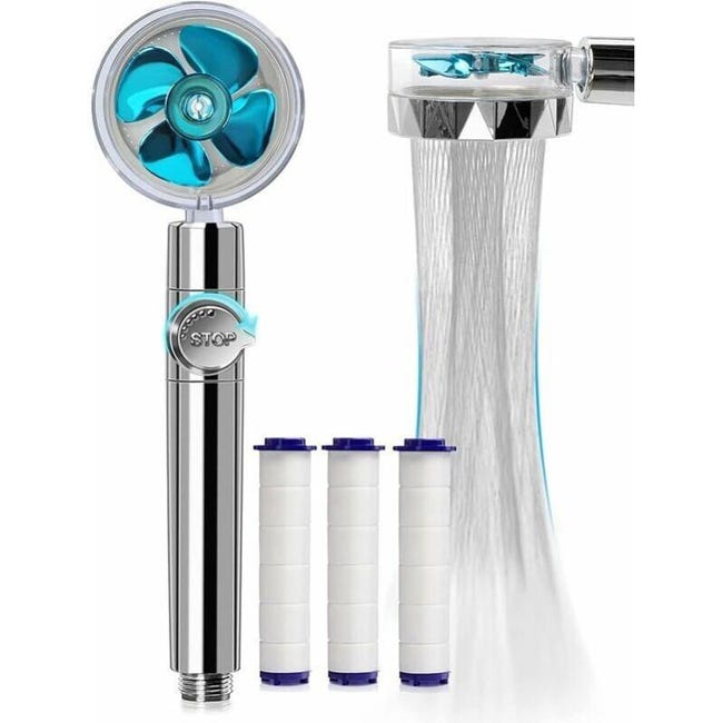 Antikalk-duschkopf, Wassersparender Hochdruck-spiralduschkopf, Integrierter Filter Mit 3 Austauschbaren Pp-kartuschen, Effiziente Filtration