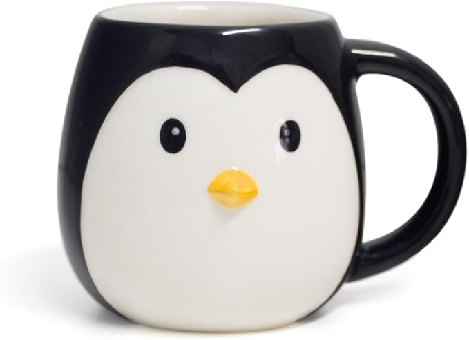 Keramikbecher Mit Pinguinmotiv, 360 Ml, Origineller Pinguinkopf-becher, Dekorativer Kaffeebecher Für Büro Und Zuhause