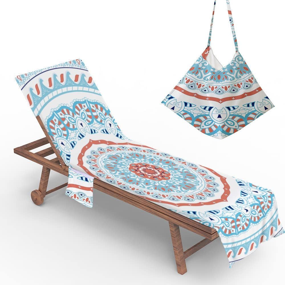 Faltbarer Liegestuhlbezug, Mandala-strandtuch Mit Taschen, Leicht Und Praktisch Zum Sonnenbaden (boho, 75x210cm)