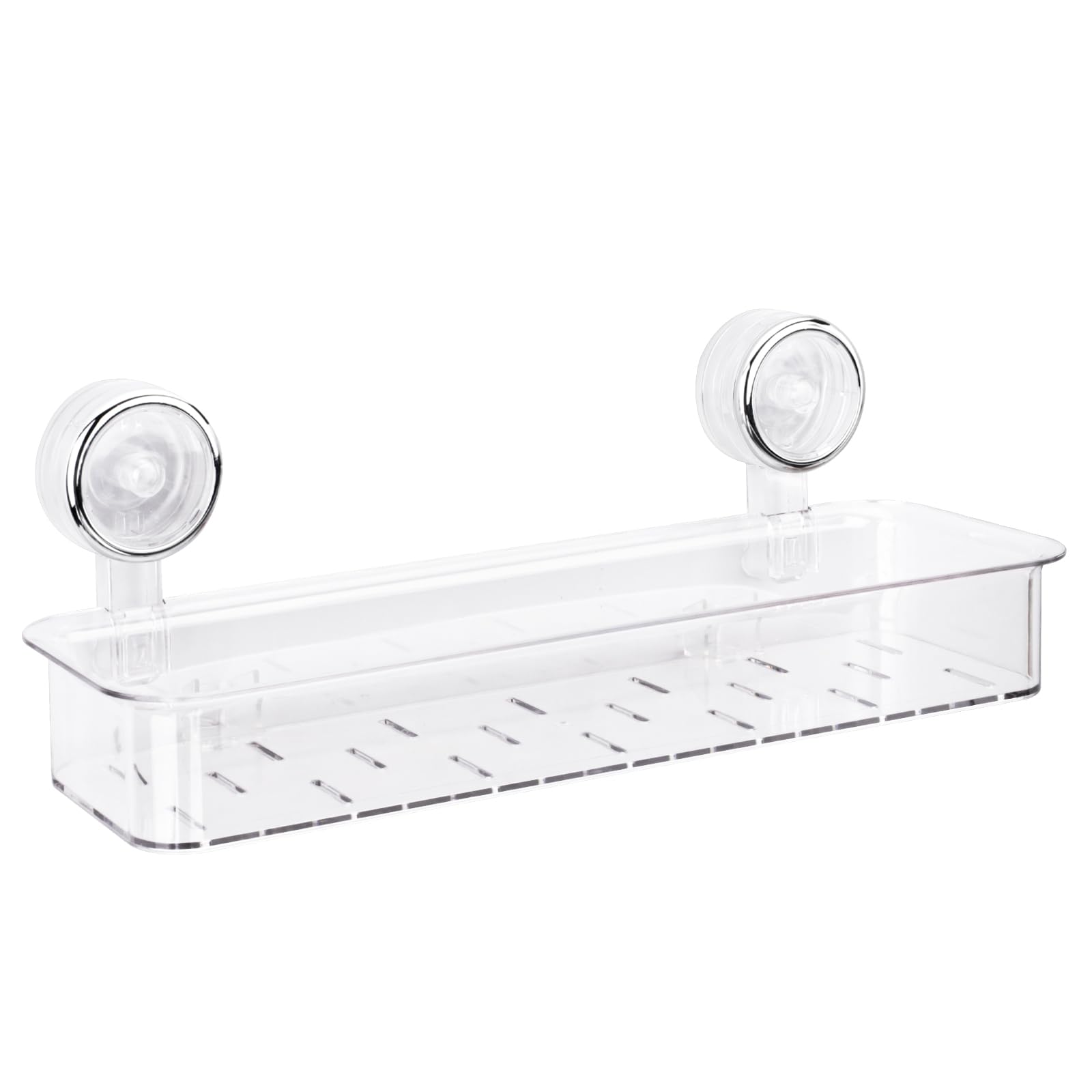 Badezimmer-organizer Mit Saugnapf, Küchenablage Ohne Bohren, Wiederverwendbare Wandhalterung Aus Transparentem Acryl, Abnehmbar Und Wasserdicht.