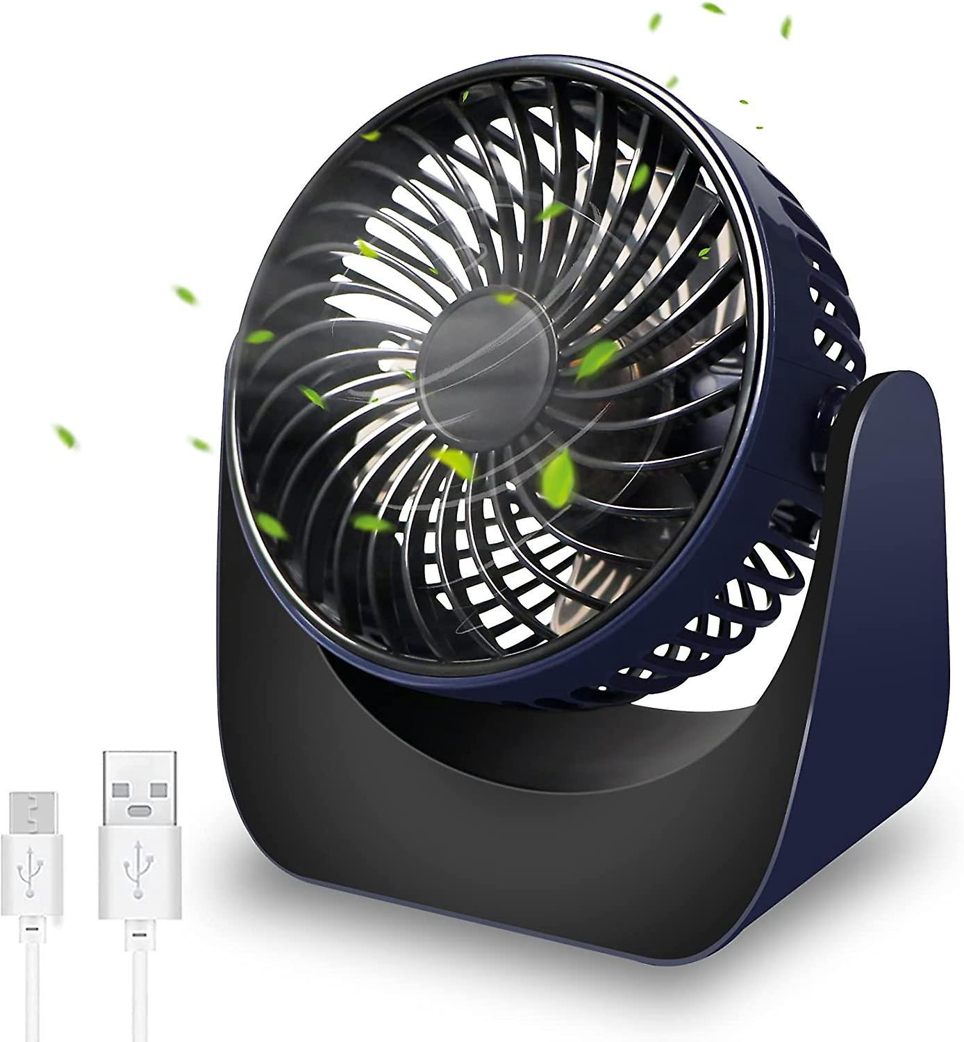 Usb-tischventilator – Mini-tischventilator Mit Leisem Betrieb, 3 Geschwindigkeitsstufen Und Starkem Luftstrom – 360°-drehung Für Zuhause, Büro Und Schlafzimmer