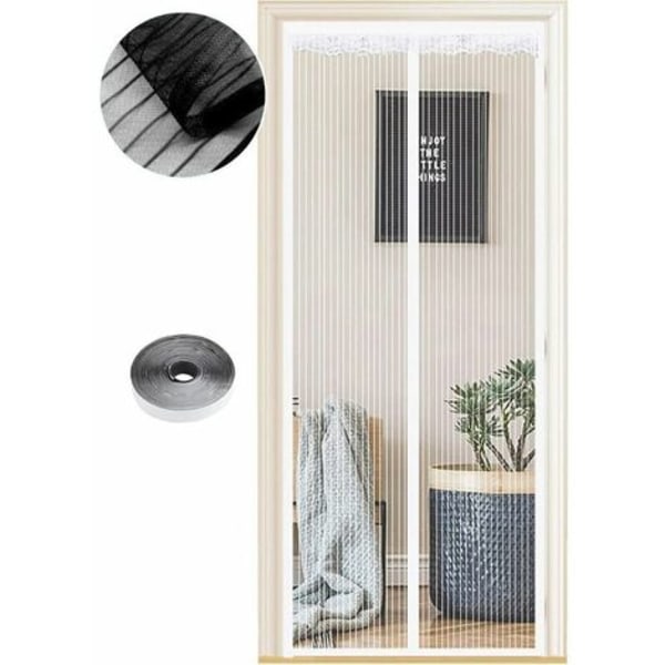 Magnetisches Moskitonetz Für Türen, 90 X 200 Cm, Automatischer Schließmechanismus, Terrassentürvorhang Ohne Bohren, Komplettmontage