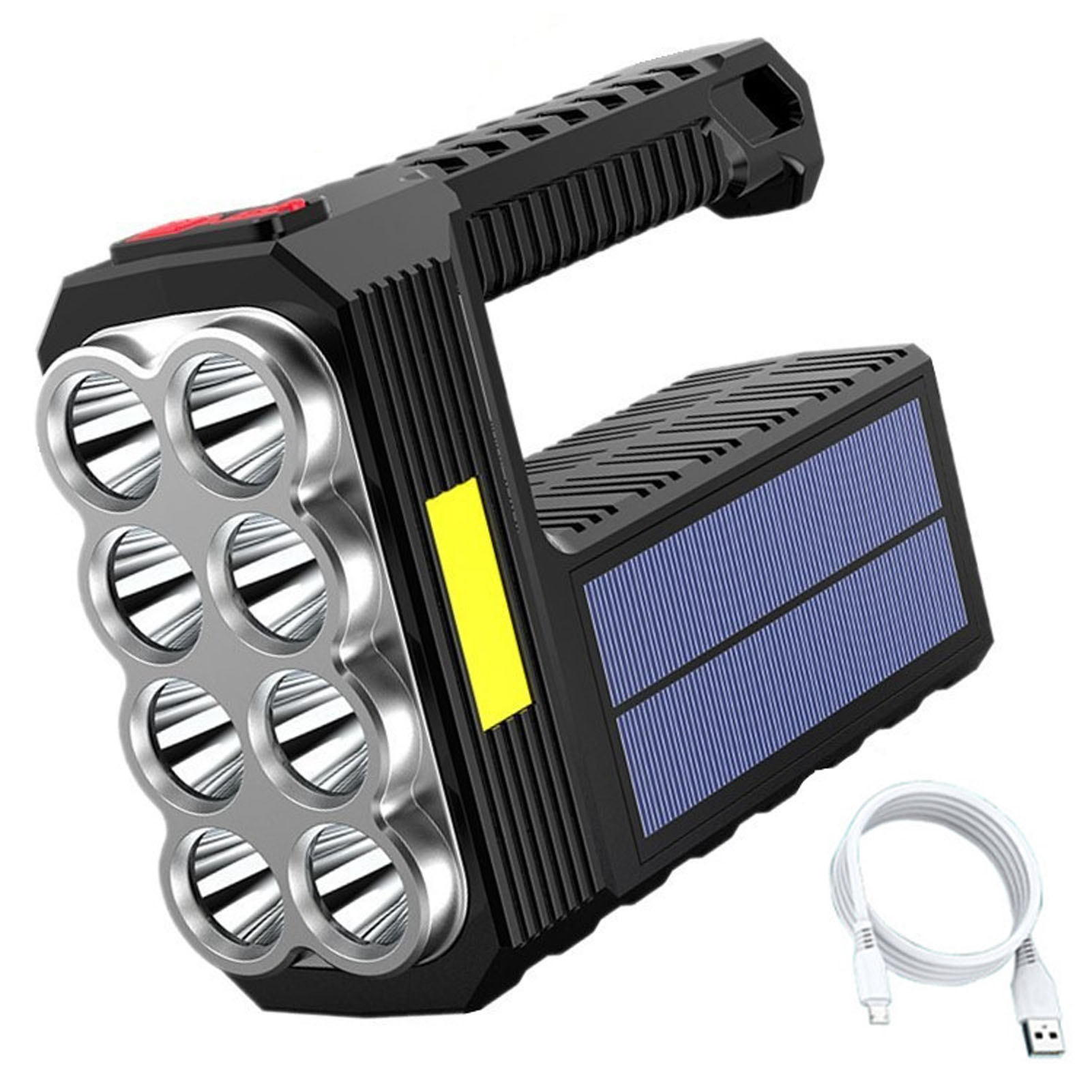 Wiederaufladbare Solar-taschenlampe, Helle Led, Wasserdicht Für Camping Und Outdoor-aktivitäten, Mit Usb-anschluss.