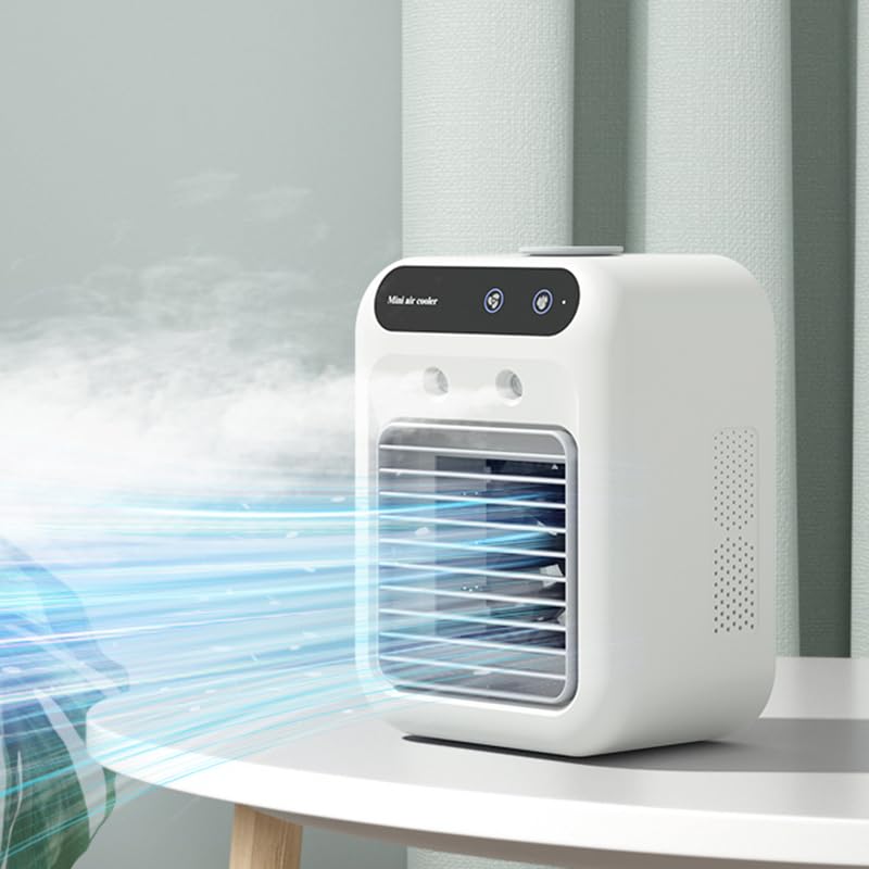 Tragbarer Ventilator, Leise Kühlung, Kaltwasservernebelung, Usb- Und Netzladung, 2-in-1-mini-klimaanlage
