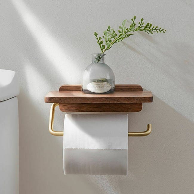 Set Mit 2 Wandmontierten Toilettenpapierhaltern (ohne Bohren), Inklusive Smartphone-ablage, Aus Aluminiumlegierung, Für Ein Modernes Badezimmer