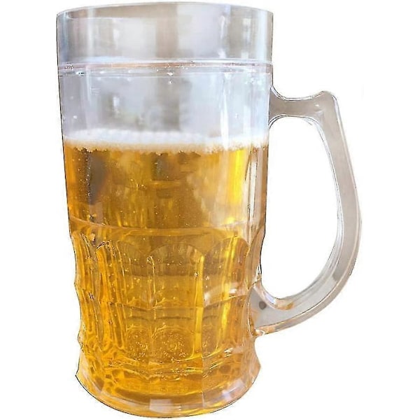 Doppelwandiger, Frostsicherer Bierkrug In Glasoptik, 401–500 Ml, Scherzartikel, Optische Täuschung, Originelles Geschenk