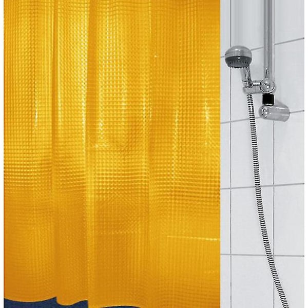 Wasserdichter Duschvorhang Für Badezimmer, 180x180 Cm, Gelbes Futter, Schimmelresistent, Mit Haken, Leicht Austauschbar.