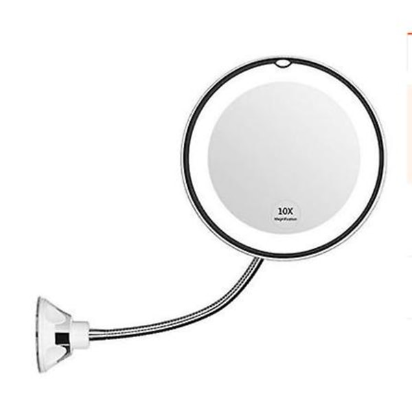10-fach Vergrößernder Kosmetikspiegel Mit Led-beleuchtung, Beleuchteter Schönheitsspiegel Fürs Badezimmer, Doppelseitig, Präzise Vergrößerung, Ideal Für Make-up Und Hautpflege.