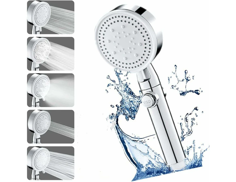 Wassersparender Hochdruck-duschkopf Mit 5 Strahlarten Für Bad Und Spa, Anti-kalk-massageduschkopf