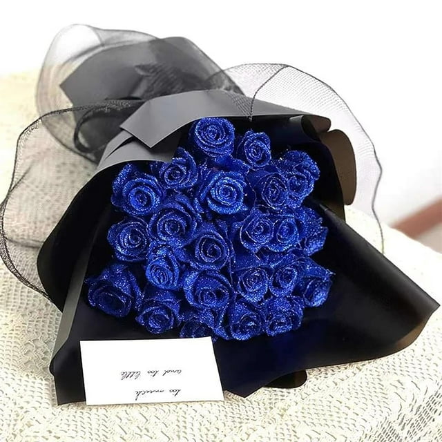 Strauß Aus 10 Funkelnden Künstlichen Rosen, Ewig Goldene Rosen Mit Stielen, Diy-arrangement, Glänzende Kunstrosen, Liebesgeschenk