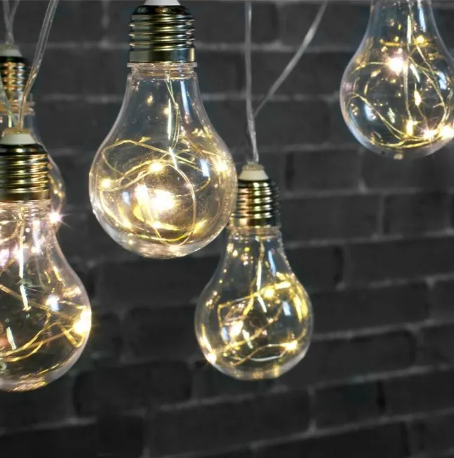 5 M Lange Led-lichterkette Mit 10 Warmweißen Leds – Dekoration Für Den Innenbereich, Mit Stecker, Flexiblem Kabel Für Wohnzimmer, Schlafzimmer Oder Partys
