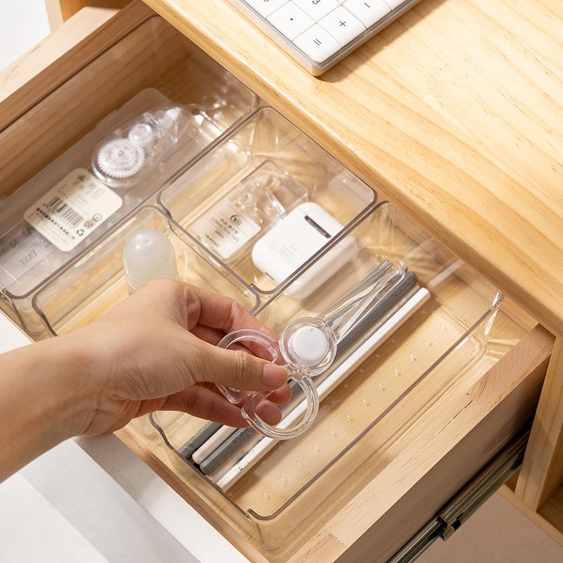 Set Mit 4 Transparenten Schubladeneinsätzen, Aufbewahrungsfächer Für Büro, Kosmetik Und Schmuck, Ideal Für Küche, Schlafzimmer, Badezimmer Und Büro