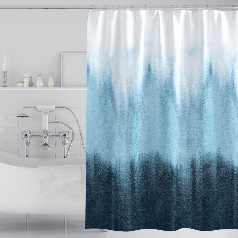 Kreativer Duschvorhang Mit Farbverlauf Und Haken, 180 X 200 Cm, Schimmelresistent, Wasserdicht, Waschbar, Polyester Fürs Badezimmer