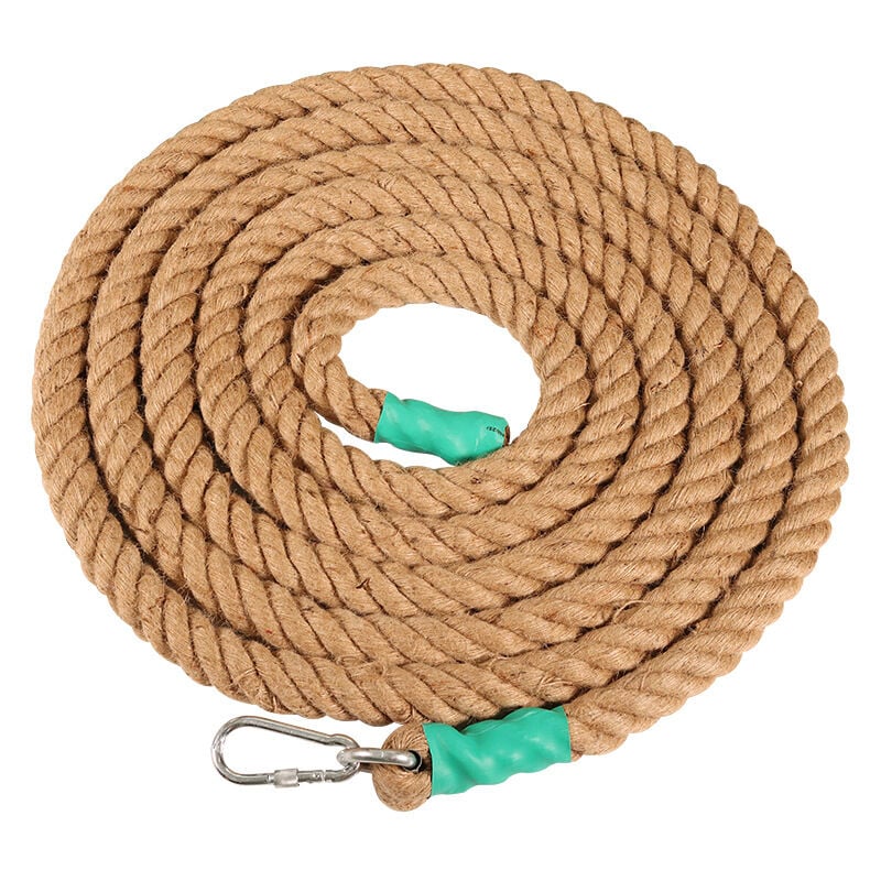 Kletterseil Mit Karabiner, Kampfseil Für Muskeltraining Und Kräftigung – 30 Mm Dick, 3 M Lang