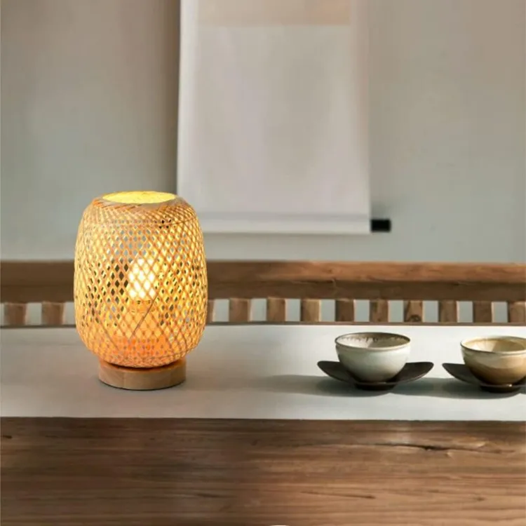 Japanische Bambuslaterne, Dekorative Tischlampe Für Schlafzimmer, Nachtlicht, Bürobeleuchtung, Lampenschirm Im Orientalischen Stil, Modell 1
